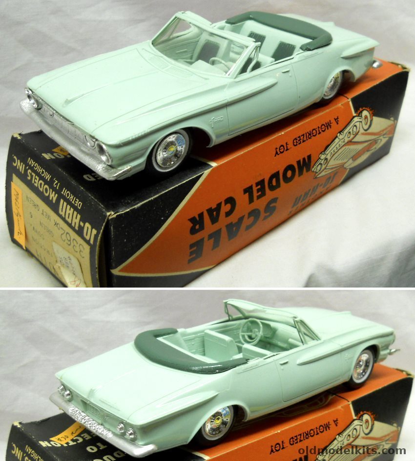 Jo-Han 1/25 1962 Plymouth Convertible Promo With Original Box plastic model kit